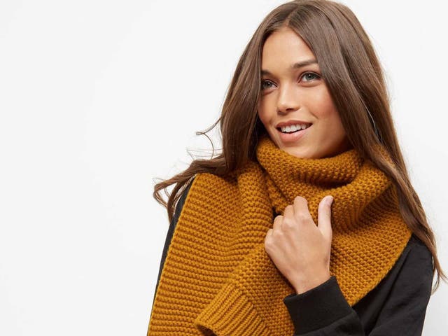 Brown Ribbed Knitted Scarf,£12.99, newlook.com