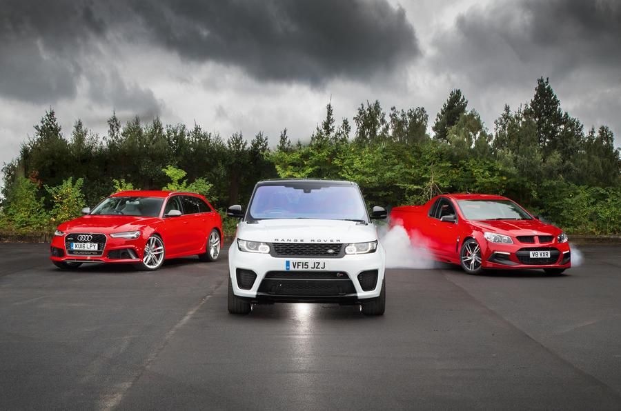 Three paths to performance: Audi, Range Rover. Vauxhall