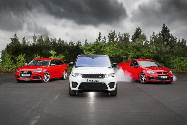 Three paths to performance: Audi, Range Rover. Vauxhall