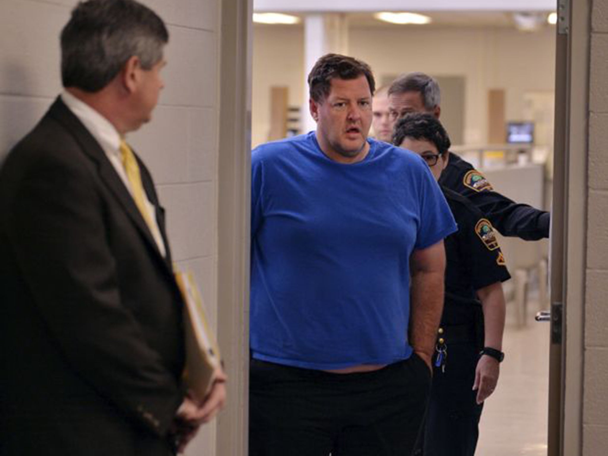 Todd Kohlhepp is escorted into a Spartanburg County magistrate courtroom