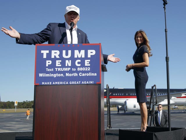 Melania Trump with her husband, President-elect Donald Trump