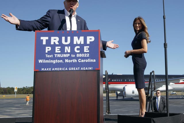 Melania Trump with her husband, President-elect Donald Trump