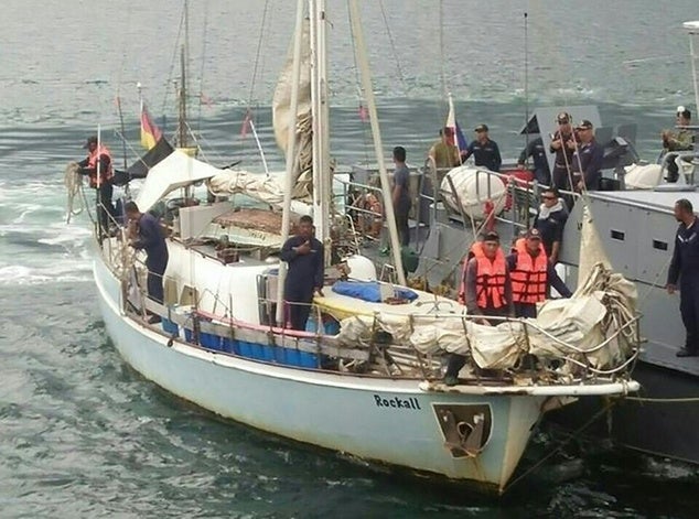 Philippine military released a photo of the couple's yacht, Rockall