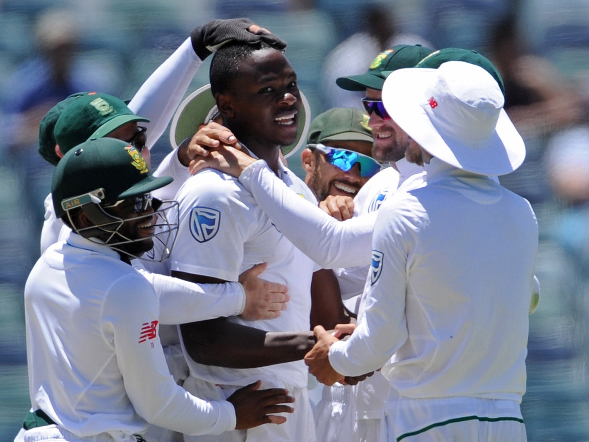 Kagiso Rabada claimed five wickets to rattle through Australia's second innings for 361