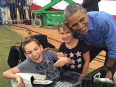 Obama meets boy with cerebral palsy who was kicked out of Trump rally
