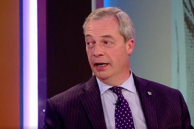 Nigel Farage appeared on ITV1's The Agenda programme