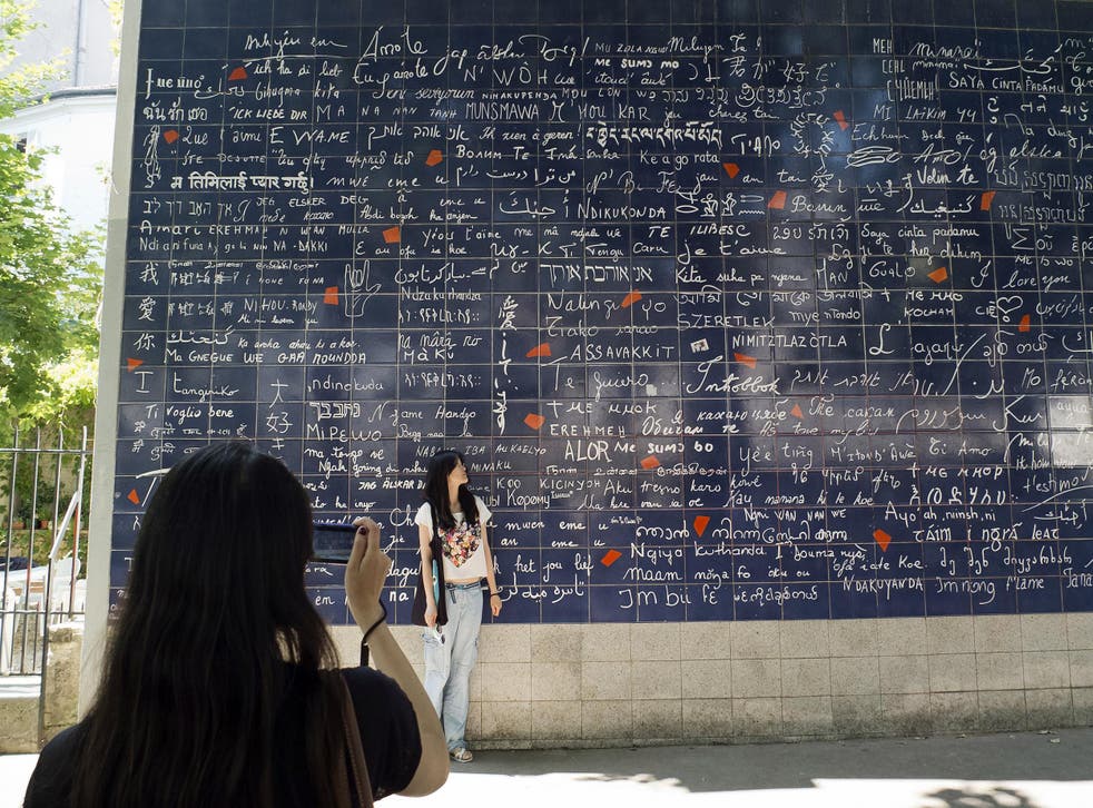 The Wall of Love in Montmartre shows the phrase ‘I love you’ in 250 languages