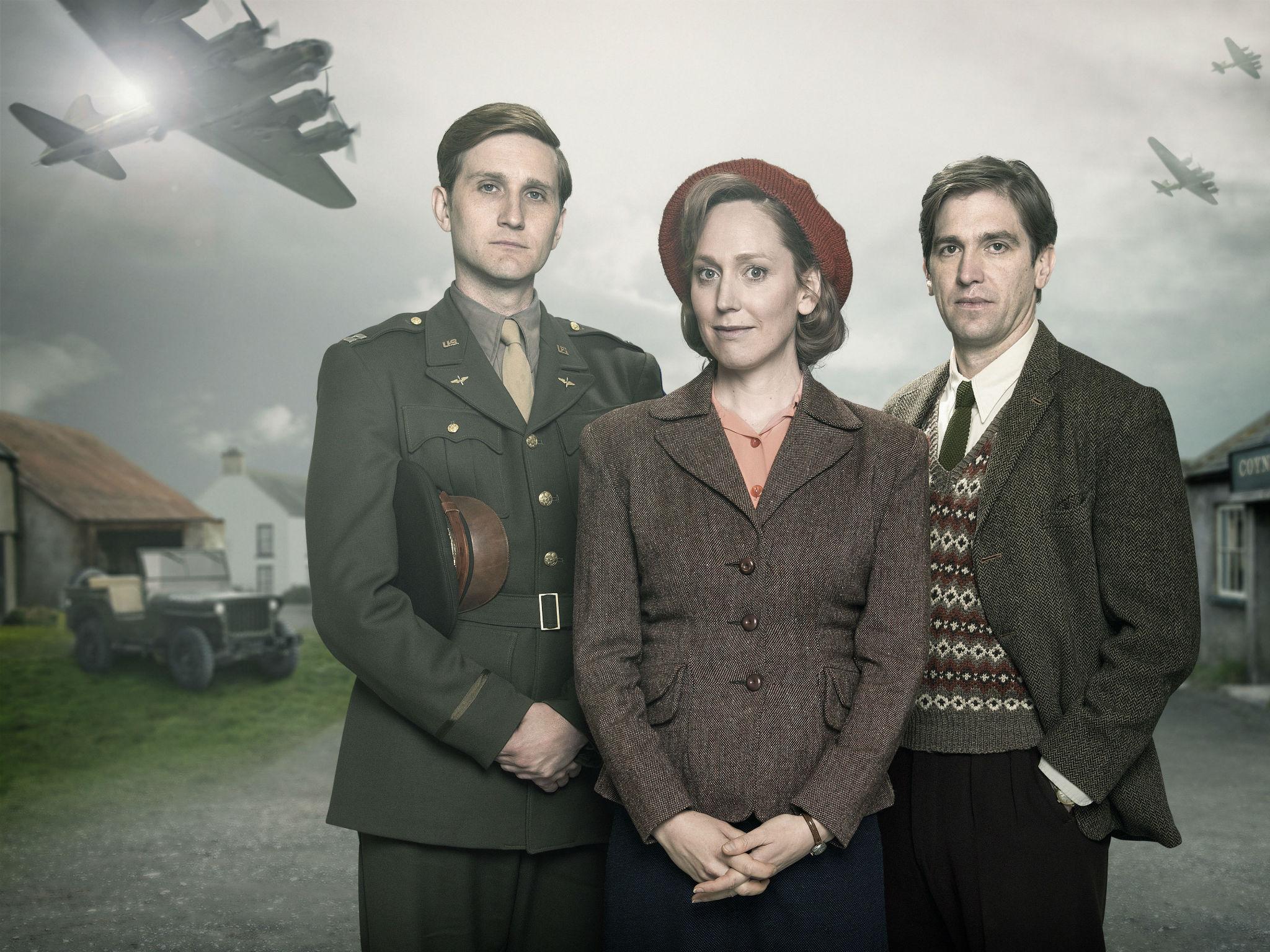 The love triangle: Captain Ronald Dreyfus (Aaron Staton), Rose Coyne (Hattie Morahan) and Micheal Coyne (Owen McDonnell)