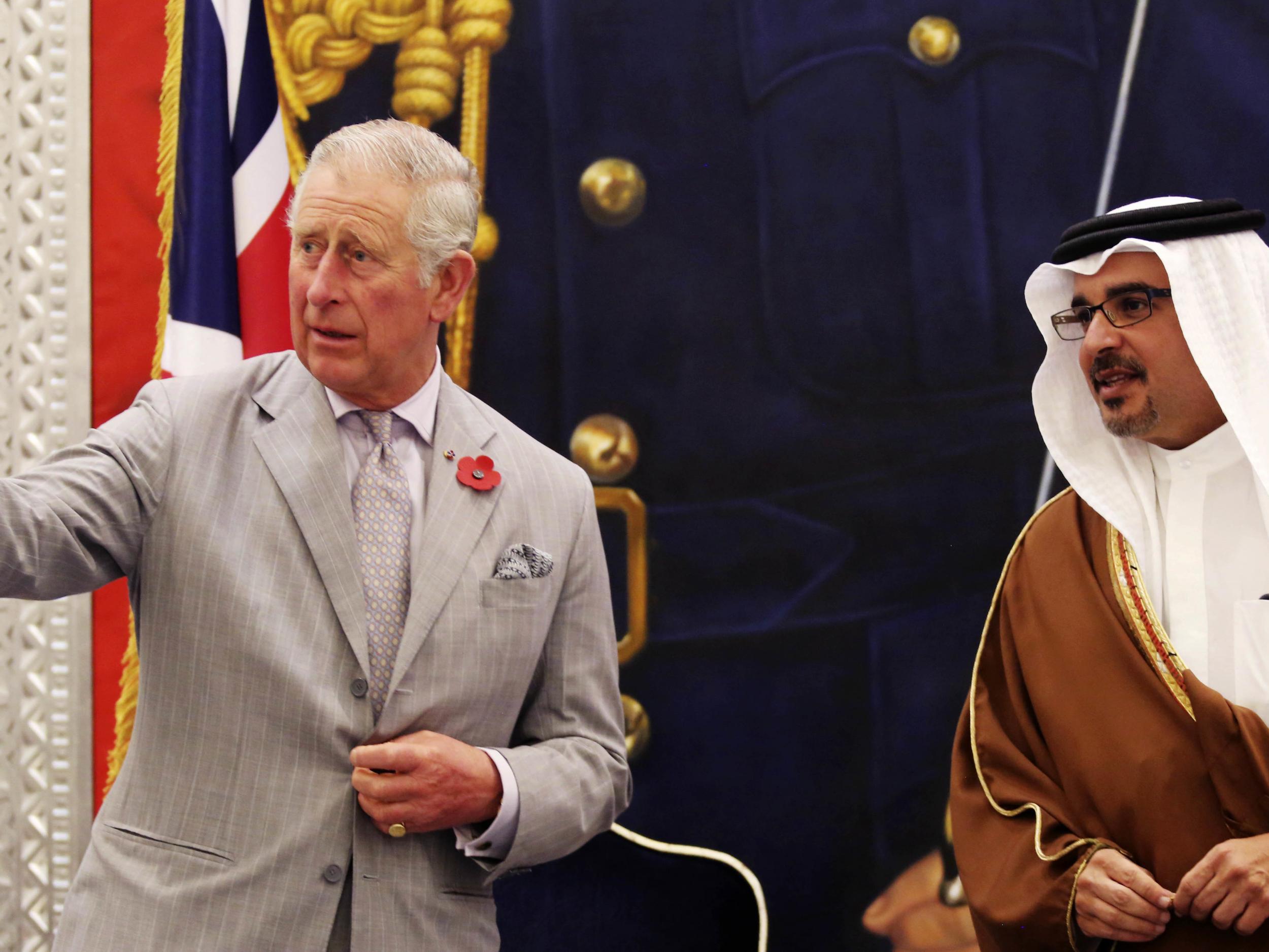 Prince Charles and Salman bin Hamad bin Isa Al Khalifa in November 2016