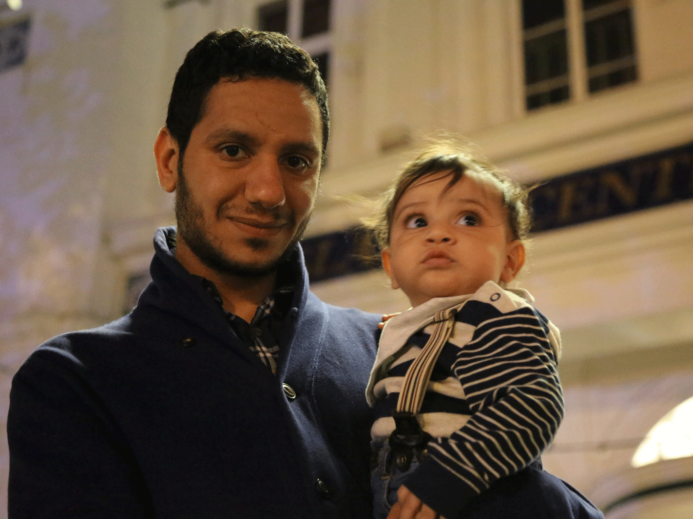 Bahrain activist Sayed Alwadaei is reunited with his young son Moosa Satrawi of Bahrain Alyoum