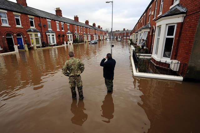 Flooded homes in Carlisle in December 2015