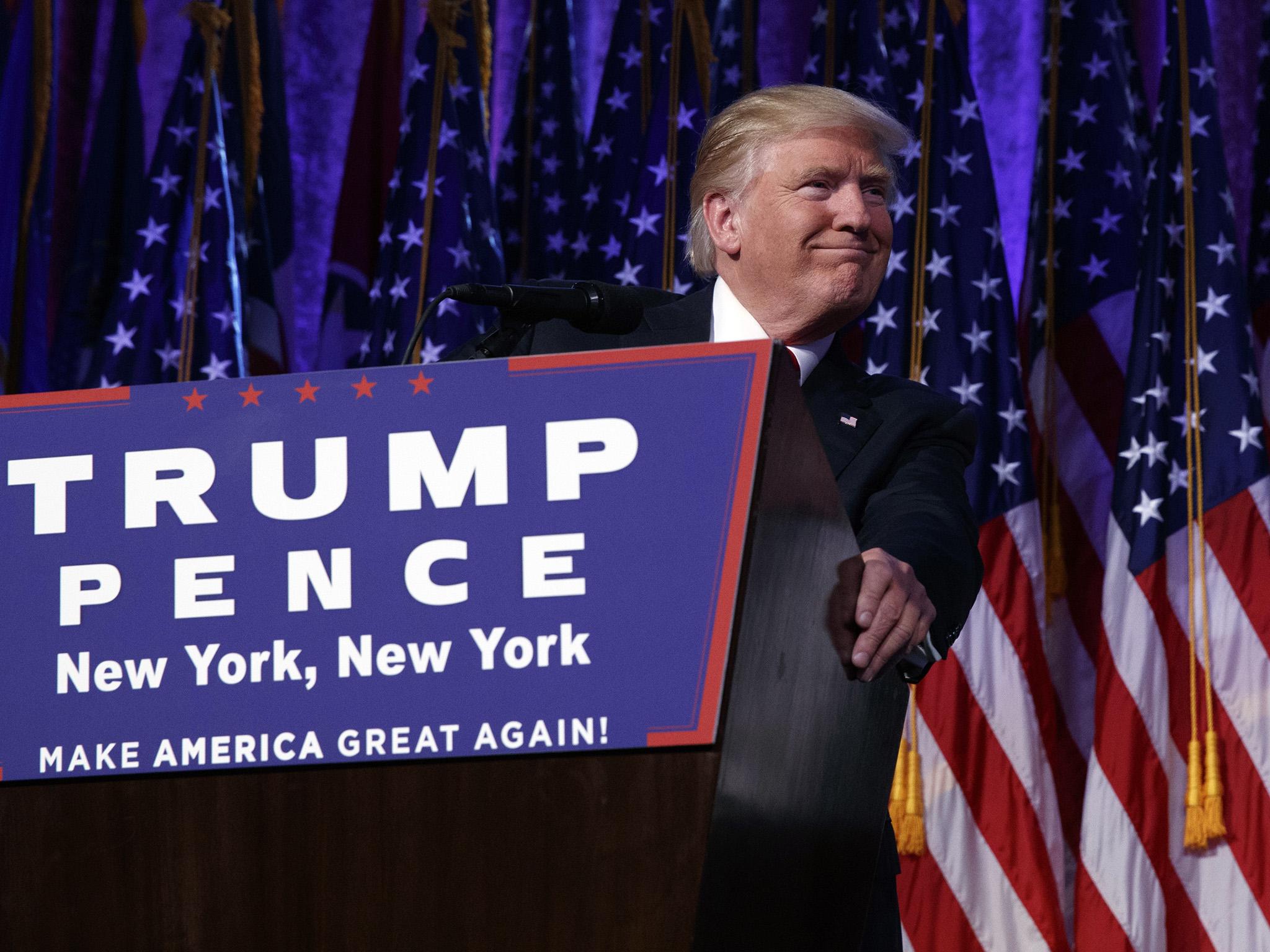 President-elect Donald Trump speaks during an election rally