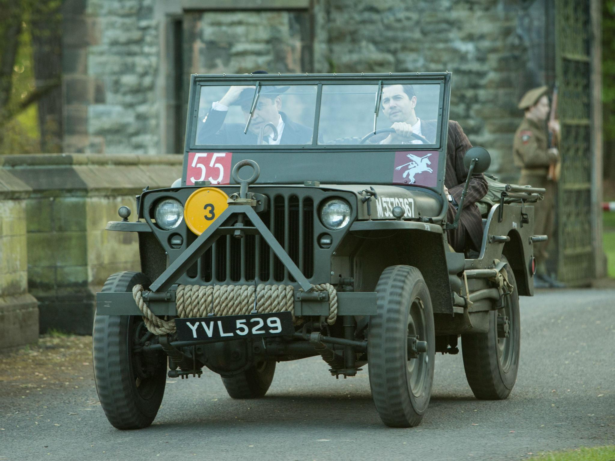 Lindsay-Jones and Captain Ferguson take a drive in a jeep