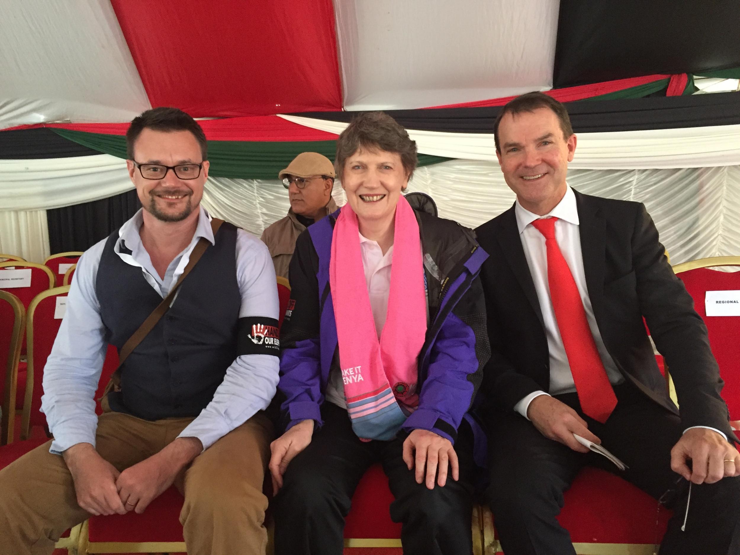 Paul Harrison (left) with Helen Clark of the UNDP and John Scanlon of CITES