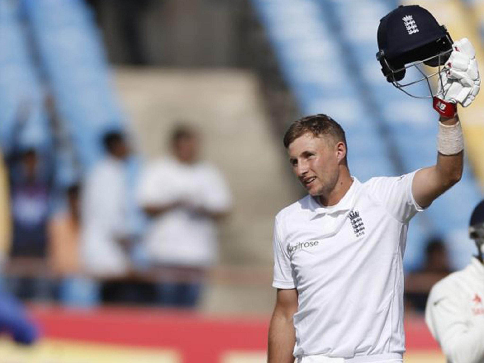Joe Root was relieved to score his first century in Asia to put England in control in the first Test with India
