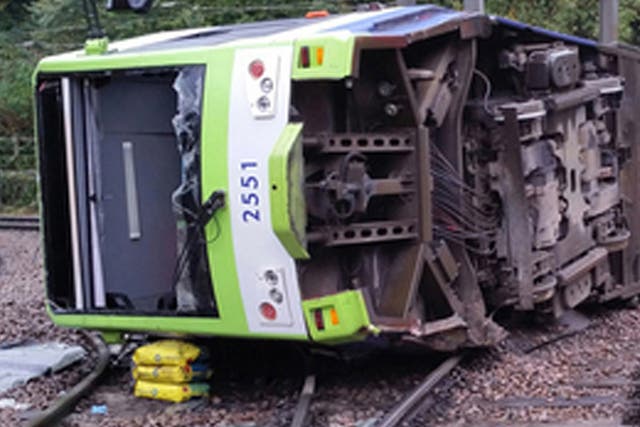 The tram derailed near the Sandilands stop in Croydon killing at least seven people
