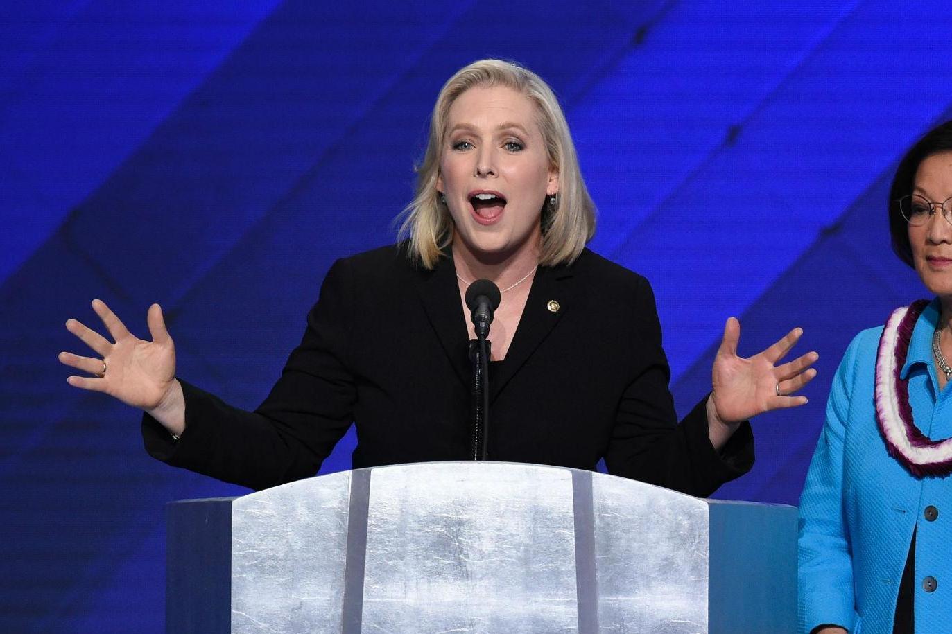 Gillibrand, who occupies Clinton's old seat in the Senate, addresses the Democratic convention in July