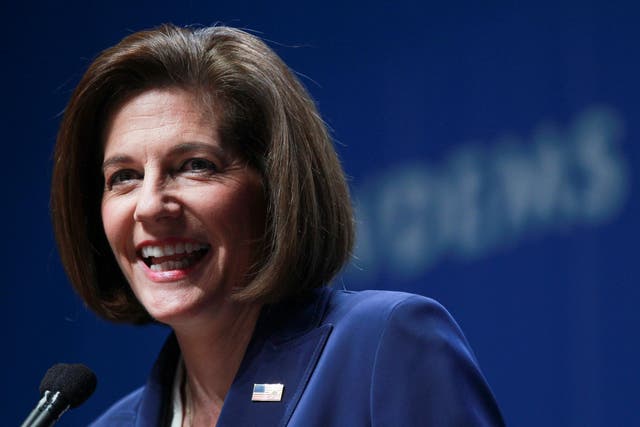 Sen-elect Catherine Cortez Masto, D-Nev, speaks to supporters after her victory at an election watch party in Las Vegas