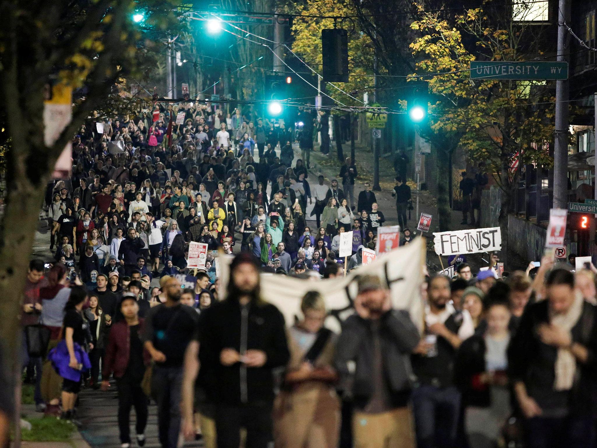 Protesters in Seattle, Washington