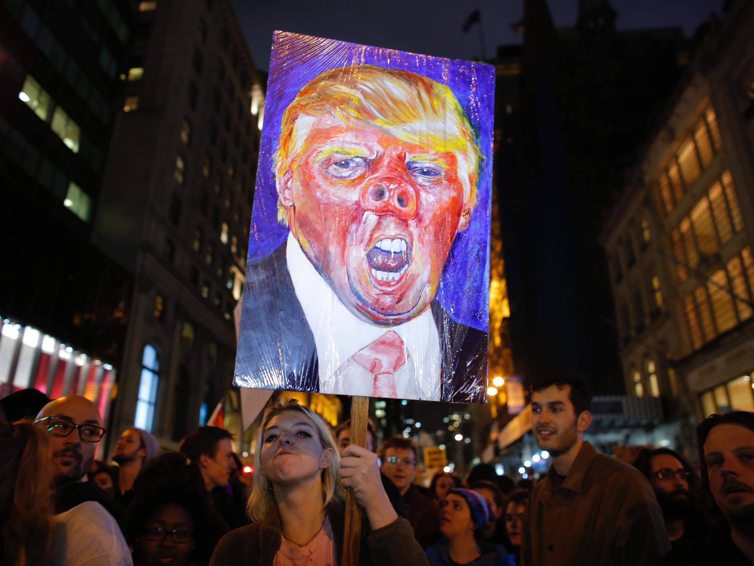 There have been protests against Donald Trump's election win, such as this one in New York