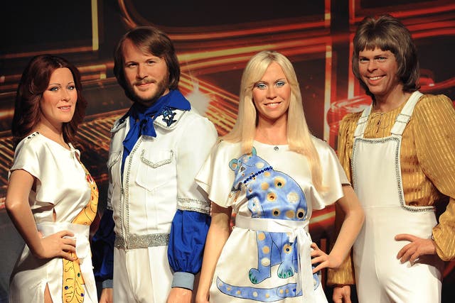 A Madame Tussauds wax work of ABBA, who will perform a new ‘virtual and live experience’ in 2018