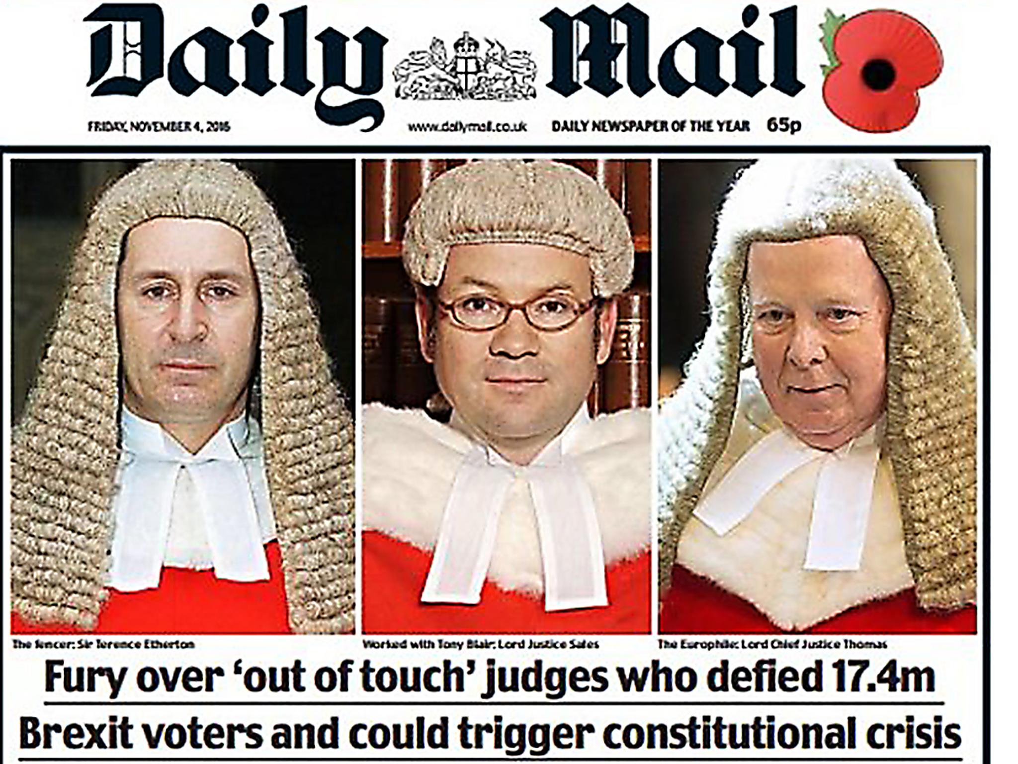 The Daily Mail front page prompted widespread outrage