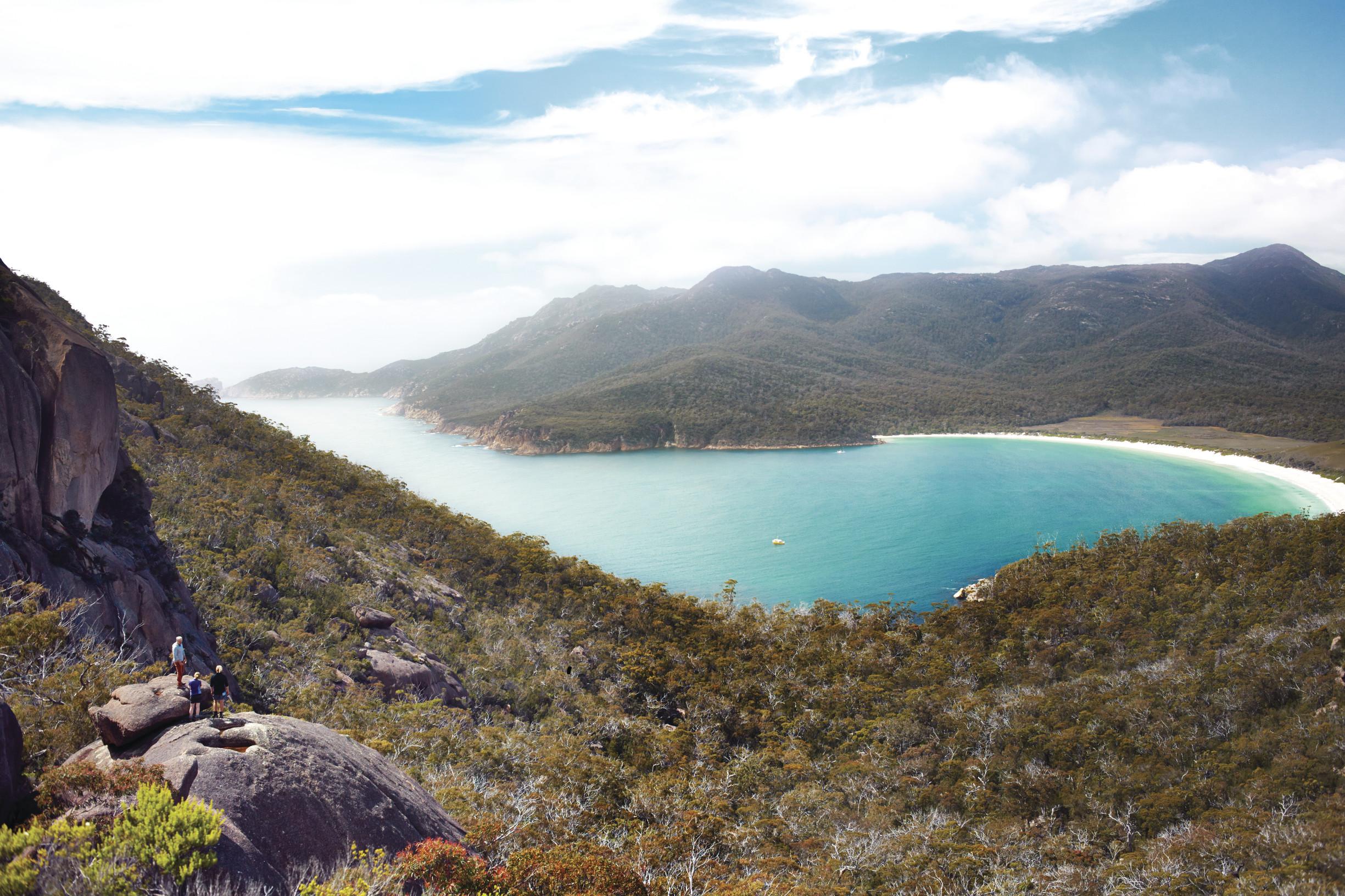 &#13;
The white curves of Wineglass Bay &#13;