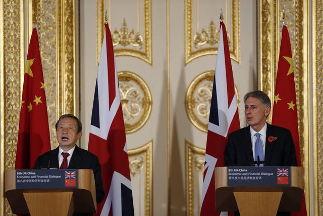 Chancellor Philip Hammond and Chinese Vice Premier Ma Kai host a joint press conference