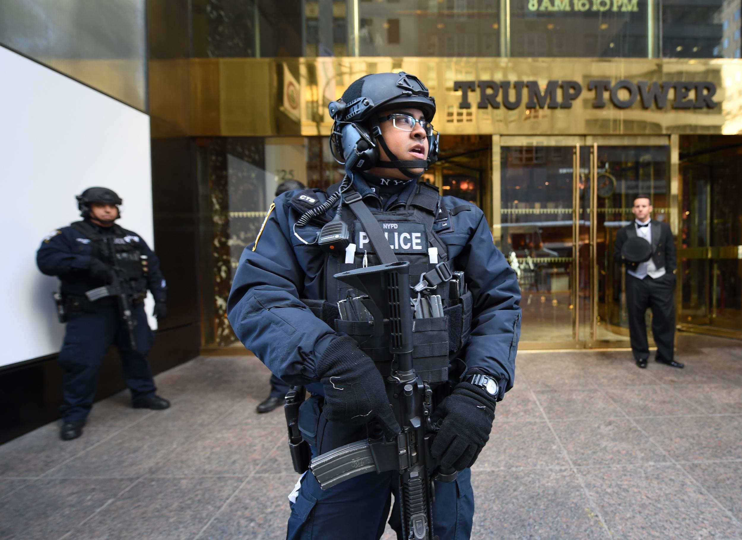 An official reportedly said up to 300 police could protect Donald Trump and his family per day