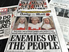 Daily Mail accused of undermining rule of law in Brexit case coverage