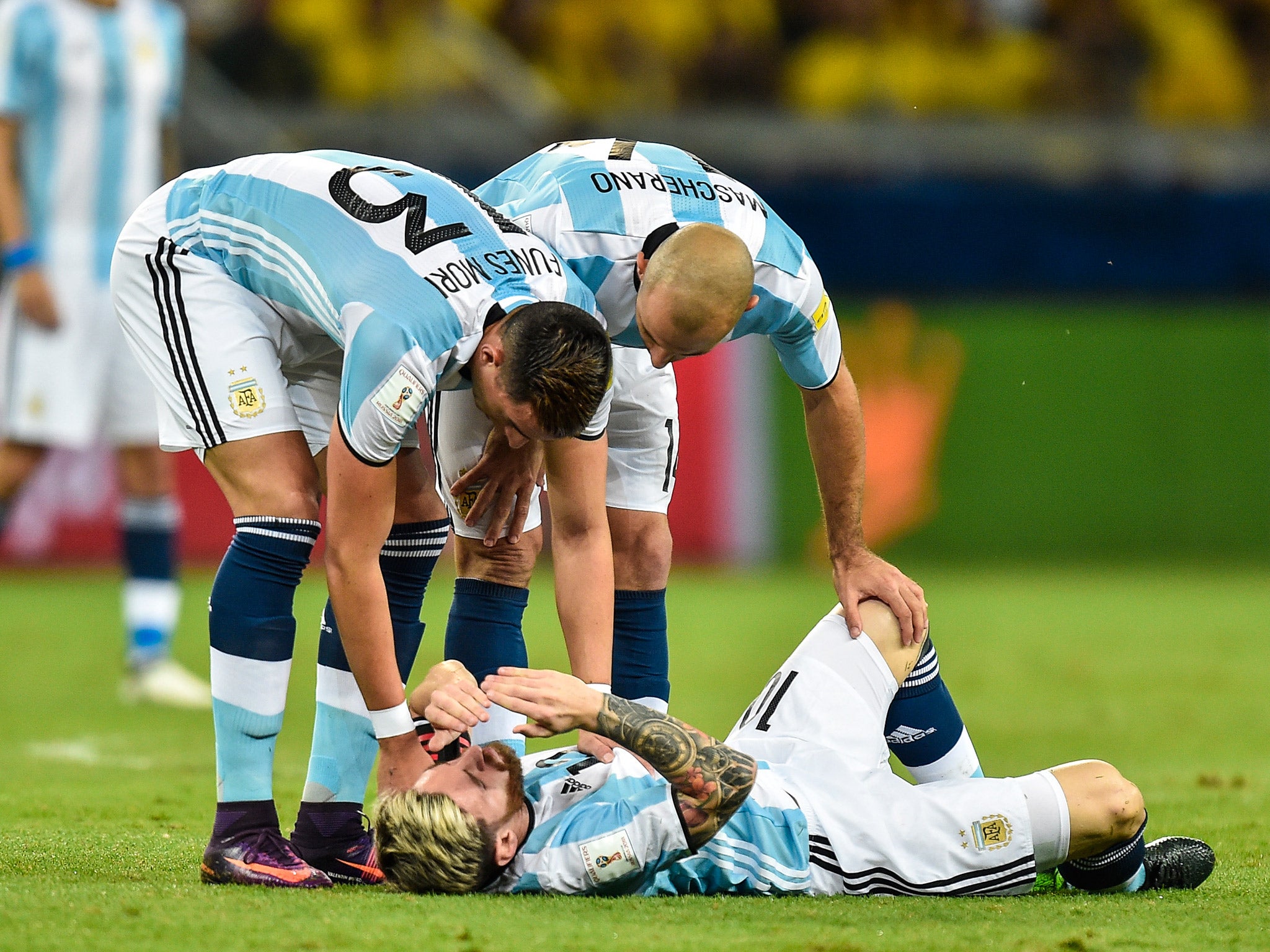 Messi was left disconsolate after missing a chance for Argentina