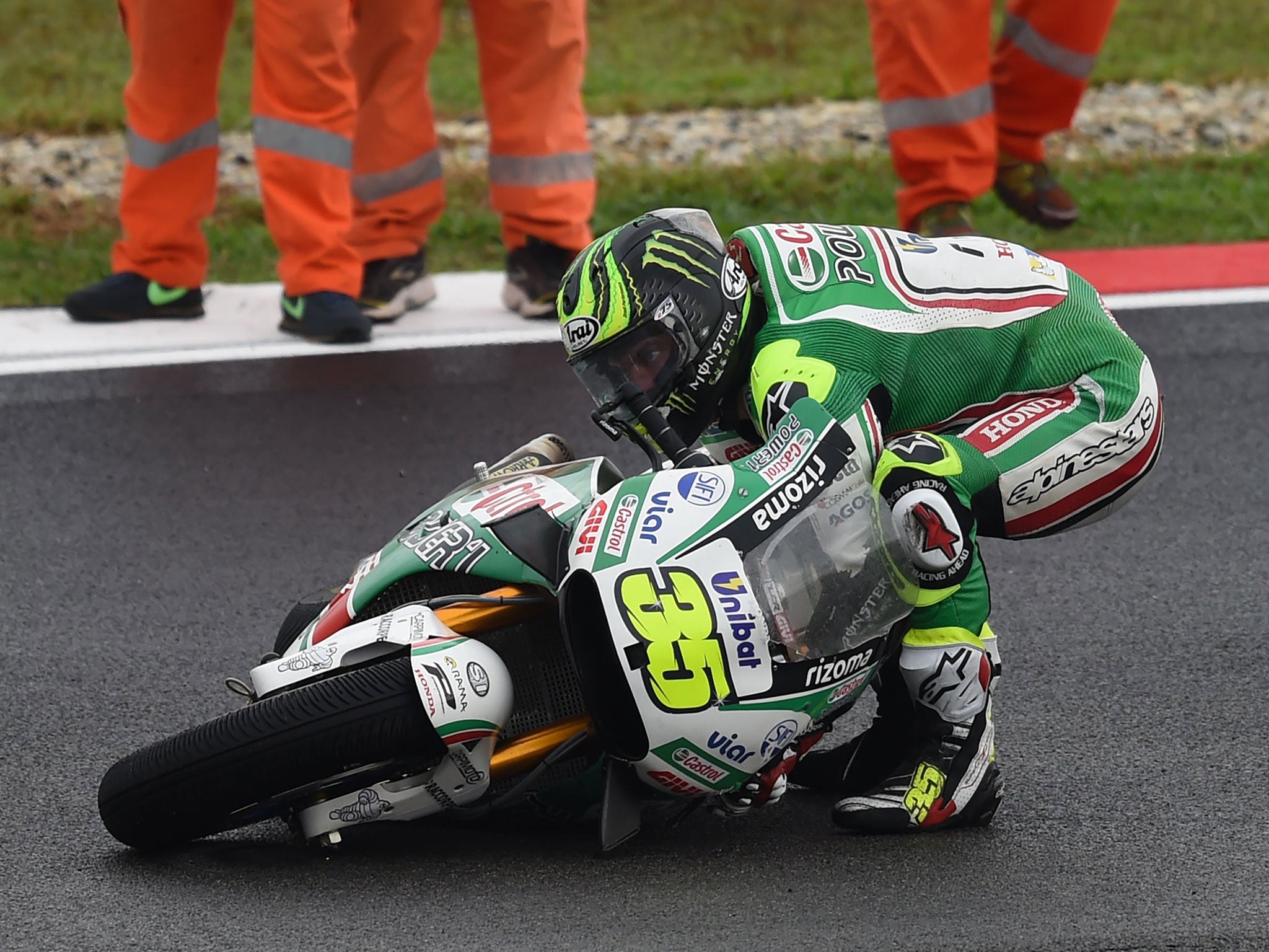 Crutchlow crashed out of the Malaysian Grand Prix while in touch with the race leaders