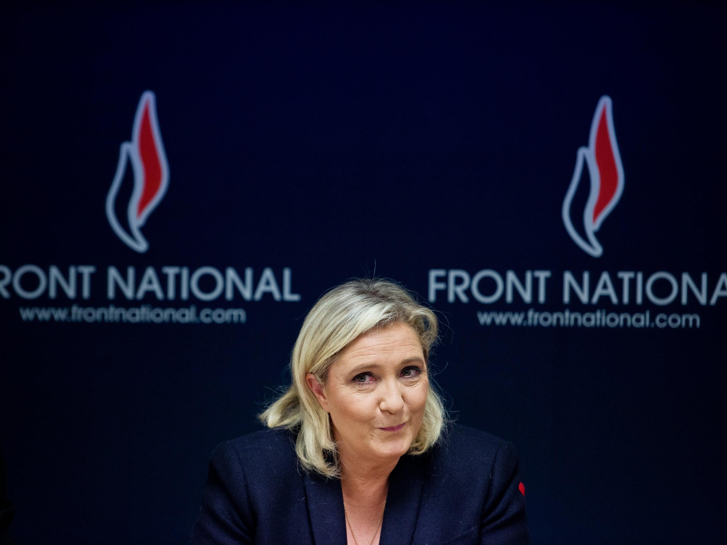 French leader of the French far-right party Front National Marine Le Pen