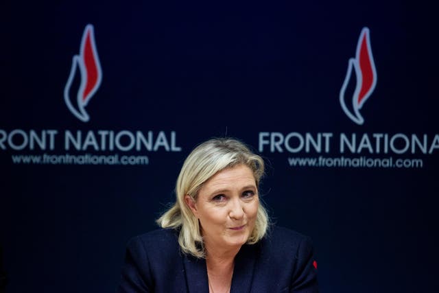 French leader of the French far-right party Front National Marine Le Pen