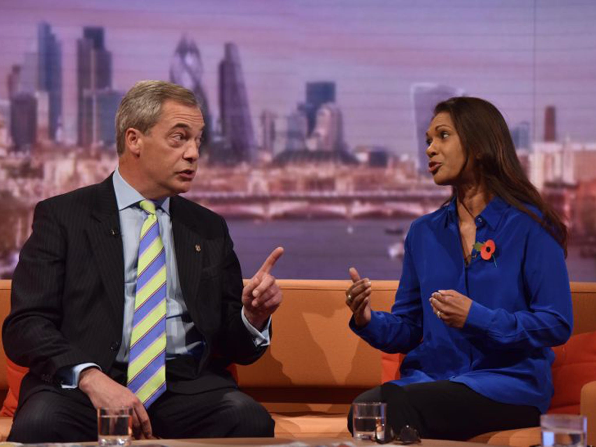 Nigel Farage and Gina Miller on the Andrew Marr Show