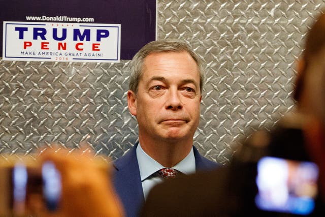 Nigel Farage arriving for meeting at Trump Tower in New York on 12 November