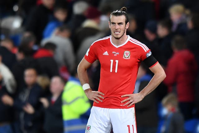 Gareth Bale reacts to Wales's 1-1 draw with Serbia