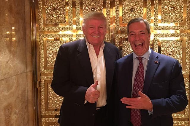 Donald Trump and Nigel Farage pictured at Trump Tower