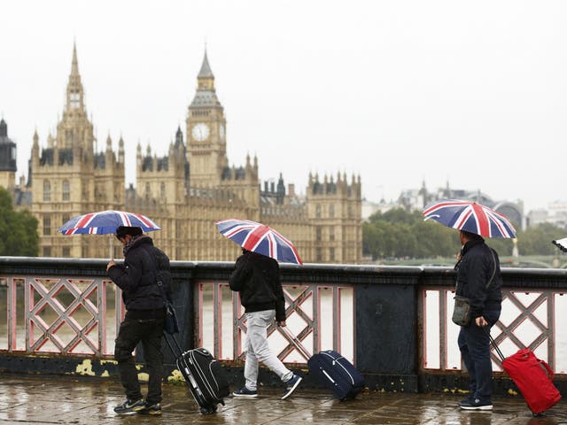 Torrential rain could cause flooding on roads, the Met Office warned