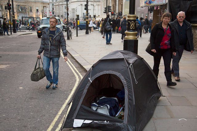 The number of 'hidden homeless' people has already increased by 57 per cent since 2011