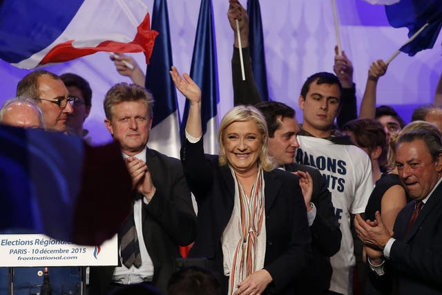 Marine Le Pen, leader of France's Front National, at a rally last year