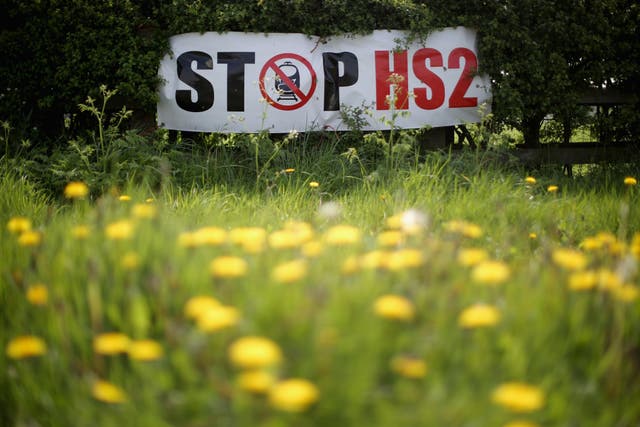 Various campaign groups are protesting HS2's proposed route between London and northern England