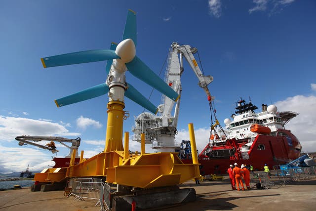 A tidal turbine designed by Atlantis is bringing power to Scotland