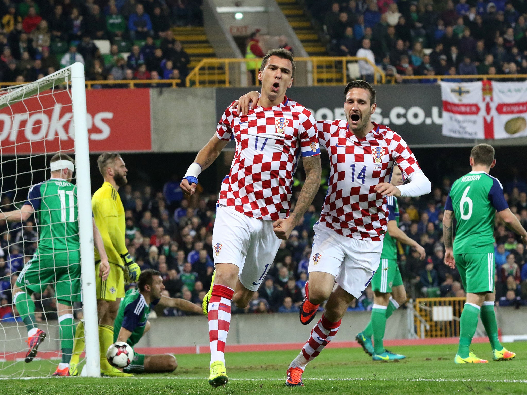 Mandzukic opened the scoring in the 9th minute at Windsor Park