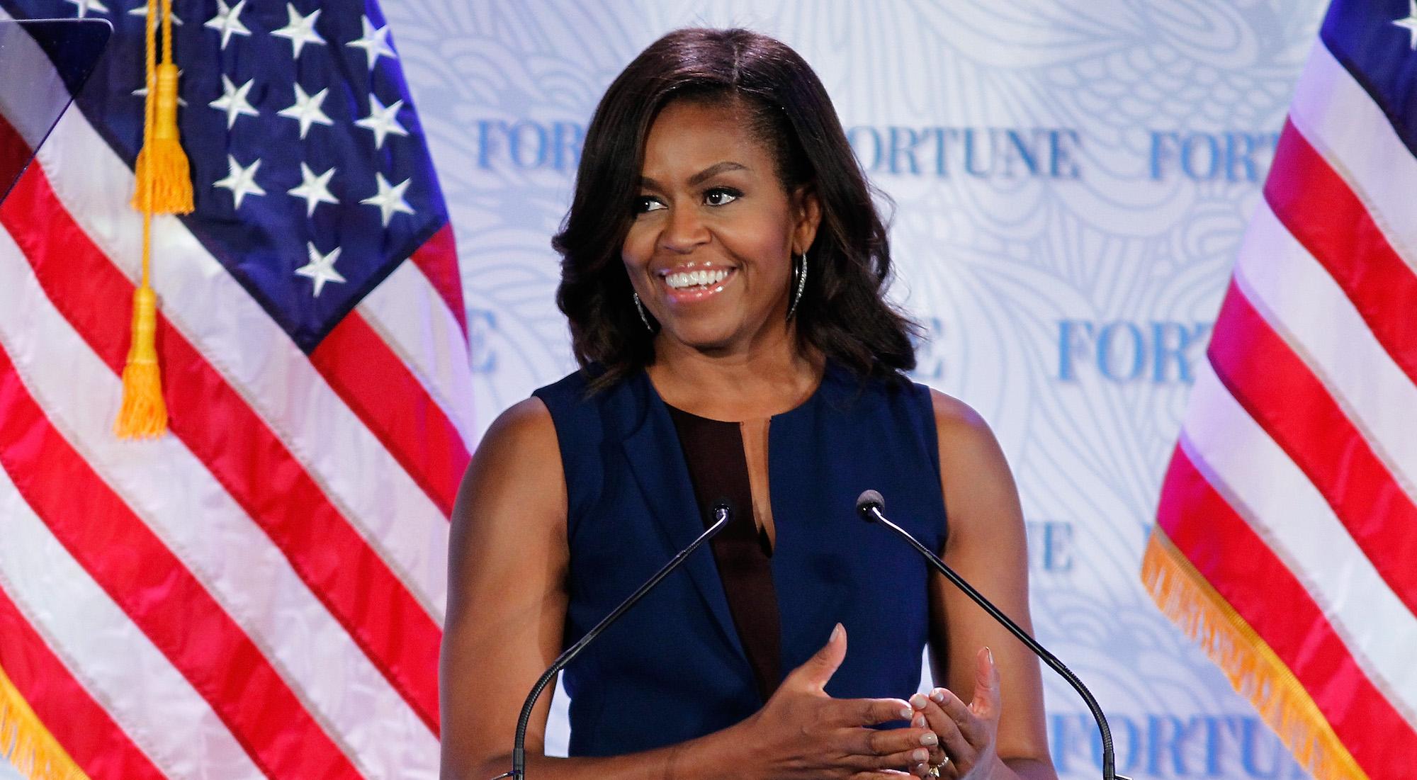 First Lady Michelle Obama speaks onstage during Fortune's Most Powerful Women Summit on October 13, 2015 in Washington DC.