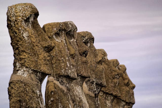 The eerie stone statues of Easter Island, just off the coast of Chile