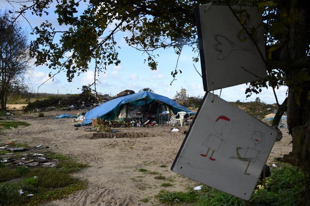 A tent is all that remains of the Jungle after it was cleared by French authorities