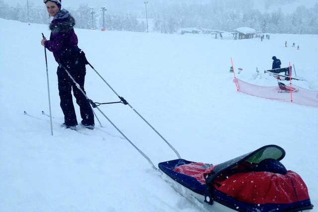Nordic skiing with a child in tow is no easy feat 