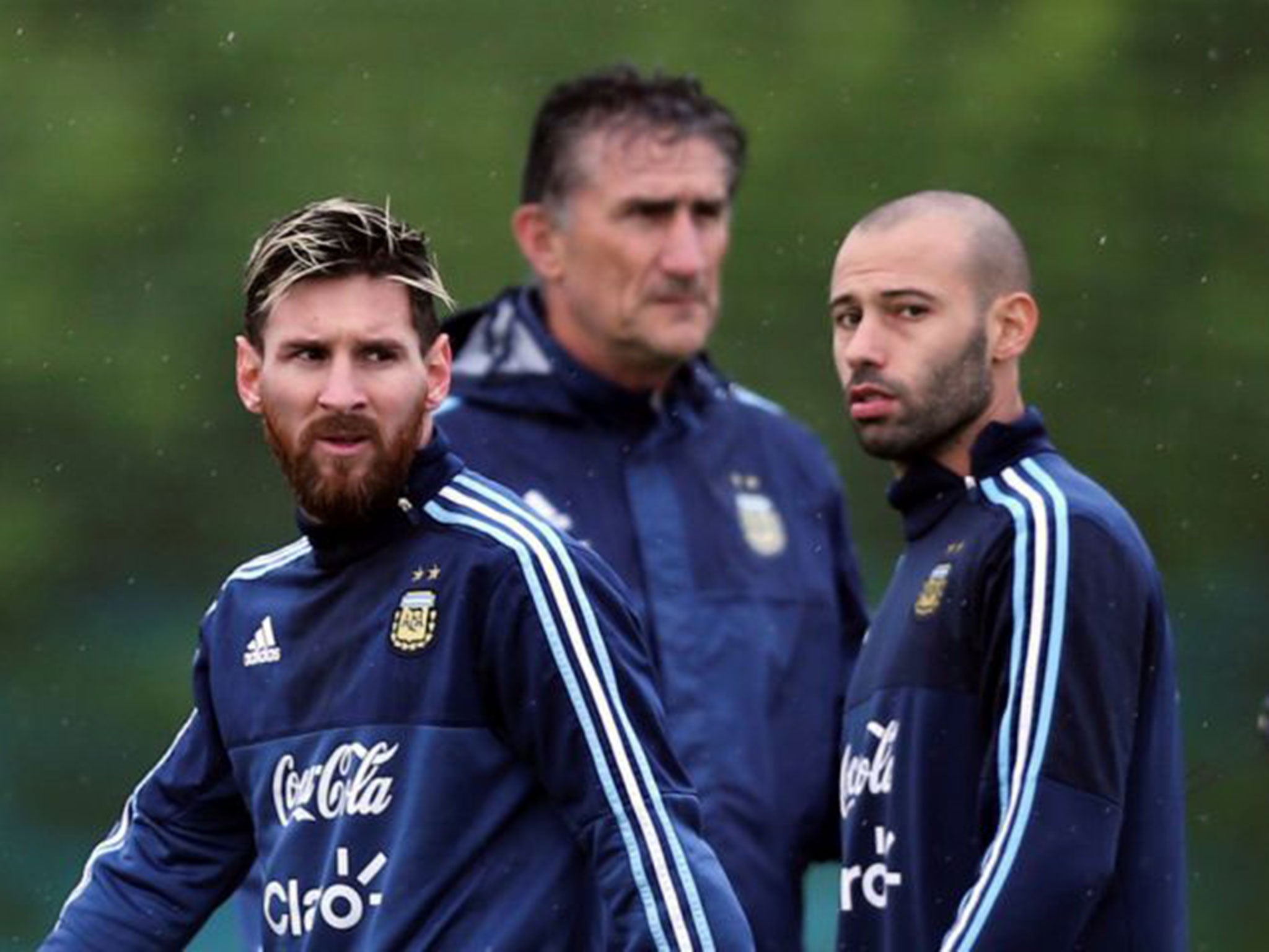 Javier Mascerano (right) has bore the brunt of the criticism while Lionel Messi has led a media blackout