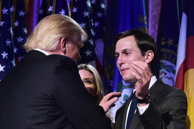 Jared Kushner congratulates his father-in-law in New York on election ight